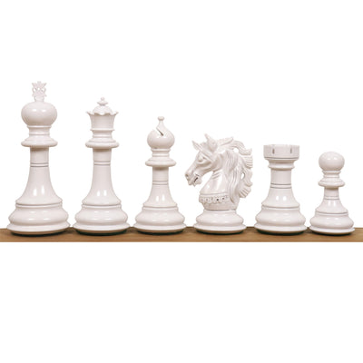 Slightly Imperfect 4.6" Prestige Luxury Staunton Chess Set - Chess Pieces Only- White & Red Lacquer Boxwood