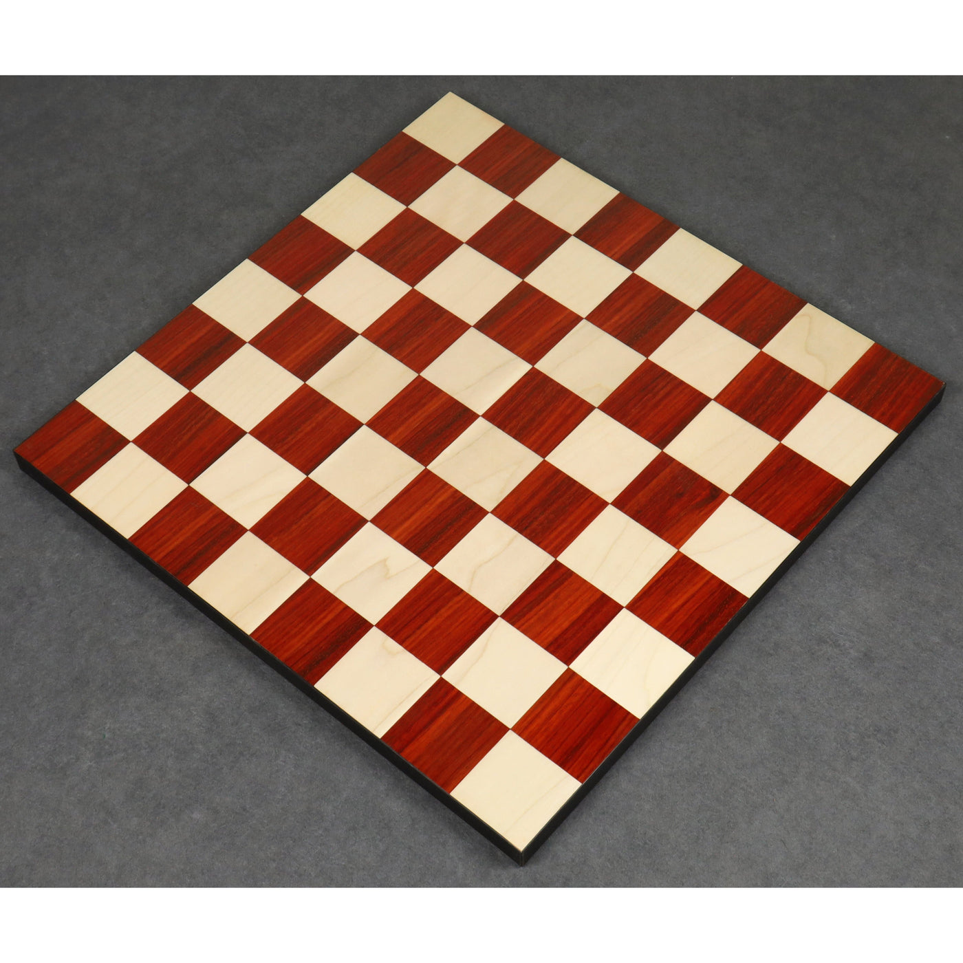 4" Sleek Staunton Luxury Chess Bud Rose Wood Pieces with 17.7" Borderless Bud Rosewood & Maple Wood Chess board and Golden Rosewood Chess Pieces Storage Box