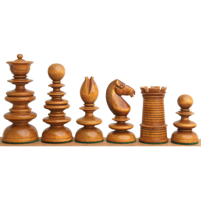 Combo of 3.3" St. John Pre-Staunton Calvert Chess set - Pieces in Ebony Wood with 19 inches Chess Board and Storage Box