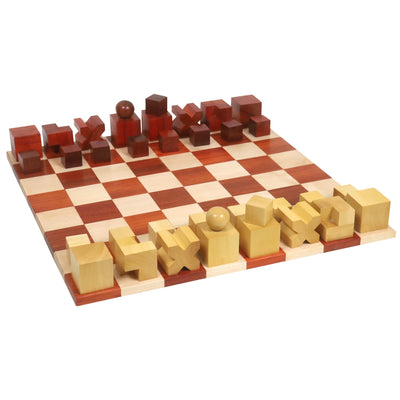 Reproduced 1923 Bauhaus Chess Set - Chess Pieces Only - Bud Rosewood & Boxwood - 2" King
