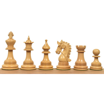 Combo of 4.3" Napoleon Luxury Staunton Chess Set - Pieces in Ebony Wood with 23" Large Ebony & Maple Wood Chessboard and Storage Box
