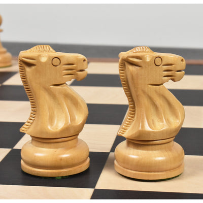 3.7" Soviet Großmeister Supreme Chess Set - Chess Pieces Only- Weighted Golden Rosewood