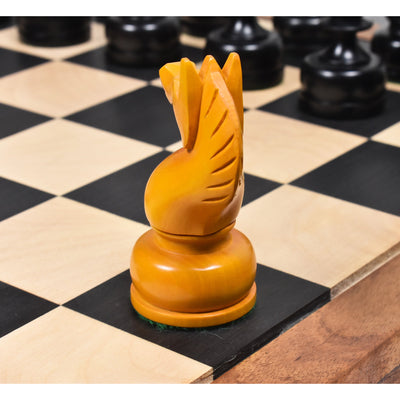 Slightly Imperfect 1960's Soviet Championship Tal Chess Set - Chess Pieces Only - Antiqued Boxwood- 4" King