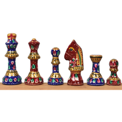 Handpainted Staunton Inspired Metal Luxury Chess Pieces & Board Set