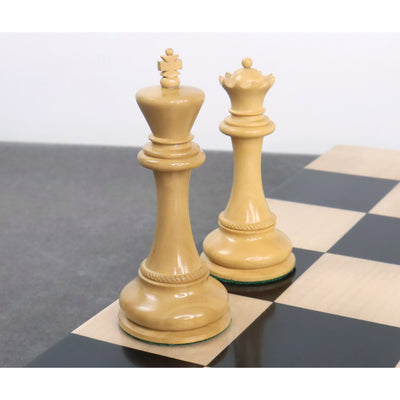 4.5" Imperator Luxury Combo Chess Set-Staunton Chess Pieces + Board - Ebony Wood