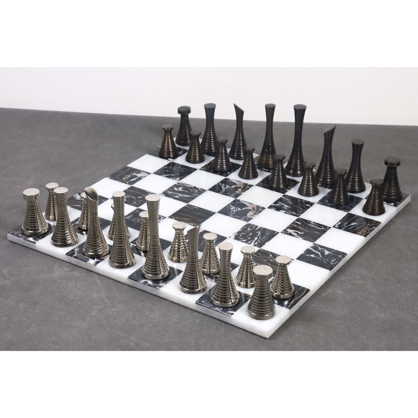Brass Chess Set combo of 3.9" Modern Chess Pieces