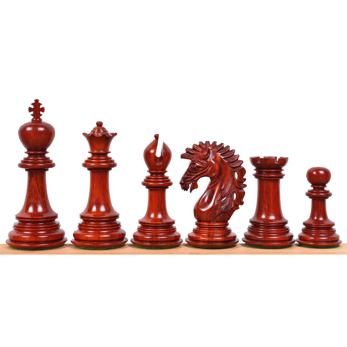 4.6" Mogul Staunton Luxury Bud Rose Wood Chess Pieces with 23" Bud Rosewood & Maple Wood Signature Wooden Chessboard and Leatherette Coffer Storage Box