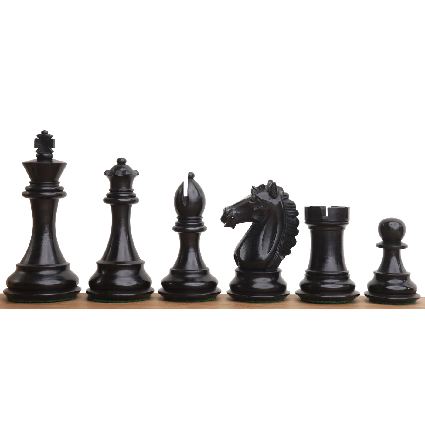 4" Alban Knight Staunton Chess Set - Chess Pieces Only - Weighted Ebonised Boxwood
