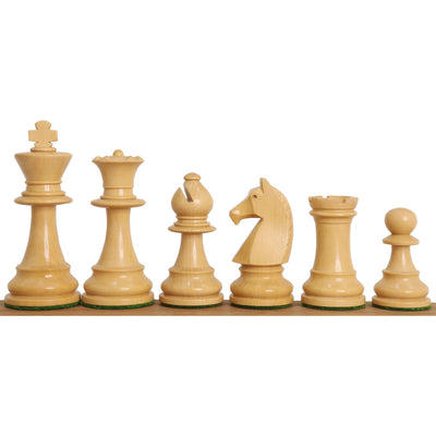 Slightly Imperfect 3.9" French Chavet Tournament Chess Set - Chess Pieces Only - Mahogany Stained & Boxwood