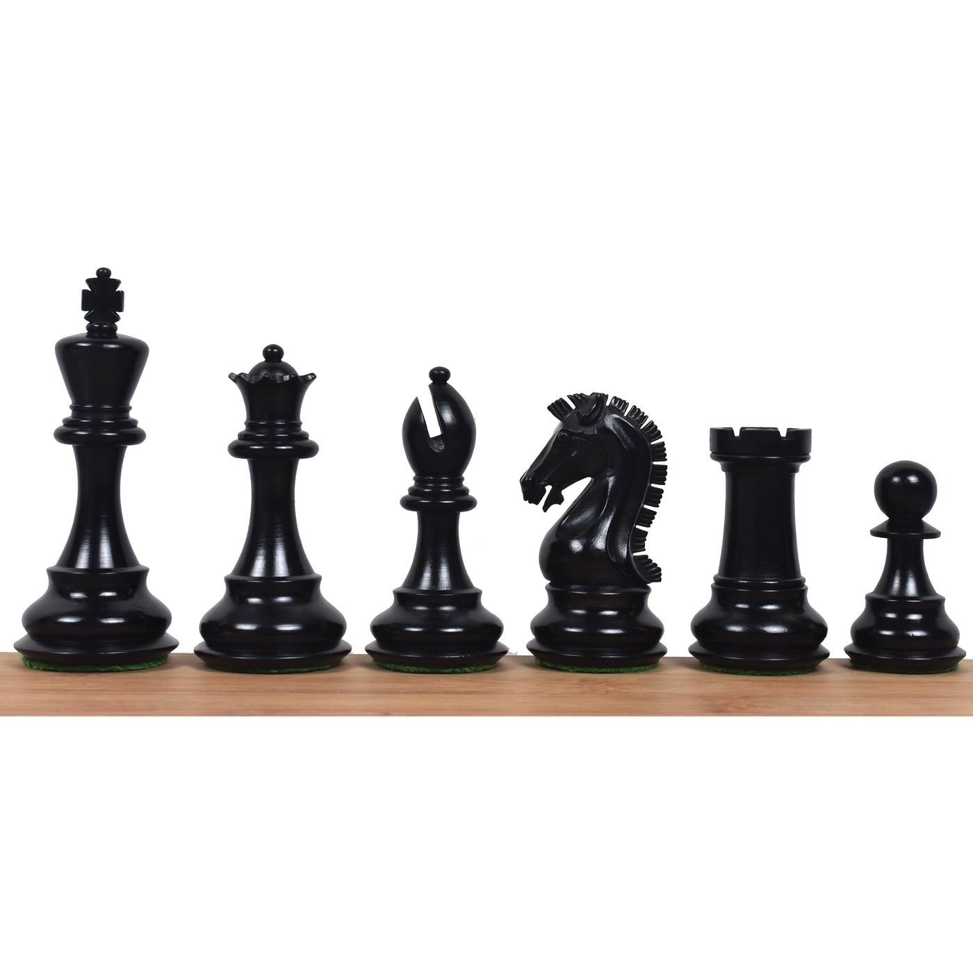 Slightly Imperfect 3.9" Craftsman Staunton Chess Set - Chess Pieces Only - Triple Weighted Ebonised Boxwood
