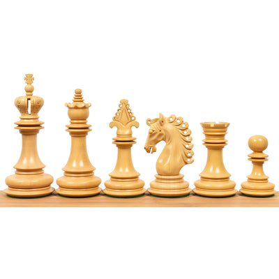 Combo of 4.5″ Carvers’ Art Luxury Chess Set - Pieces in Bud Rosewood with Board and Box