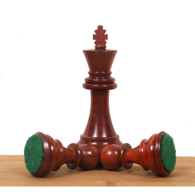 3.9" Professional Staunton Bud Rosewood Chess Pieces with 21" Bud Rosewood & Maple Wood Chess board with 55 mm Wooden Square and Book Style Storage Box