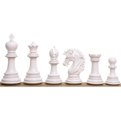 4.6" Mogul Staunton Luxury Chess Set - Chess Pieces Only - White & Red Lacquered Boxwood