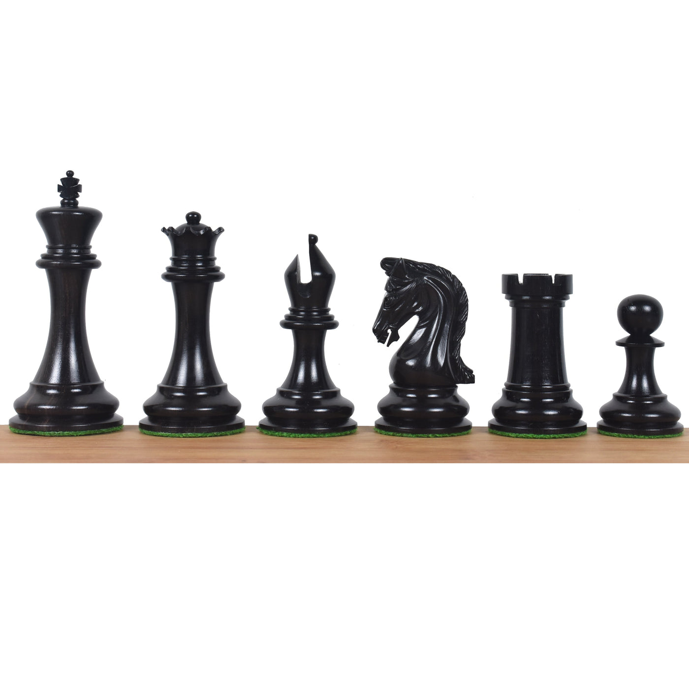 Slightly Imperfect Repro 2016 Sinquefield Staunton Chess Set - Chess Pieces Only - Ebony Wood - Triple Weight