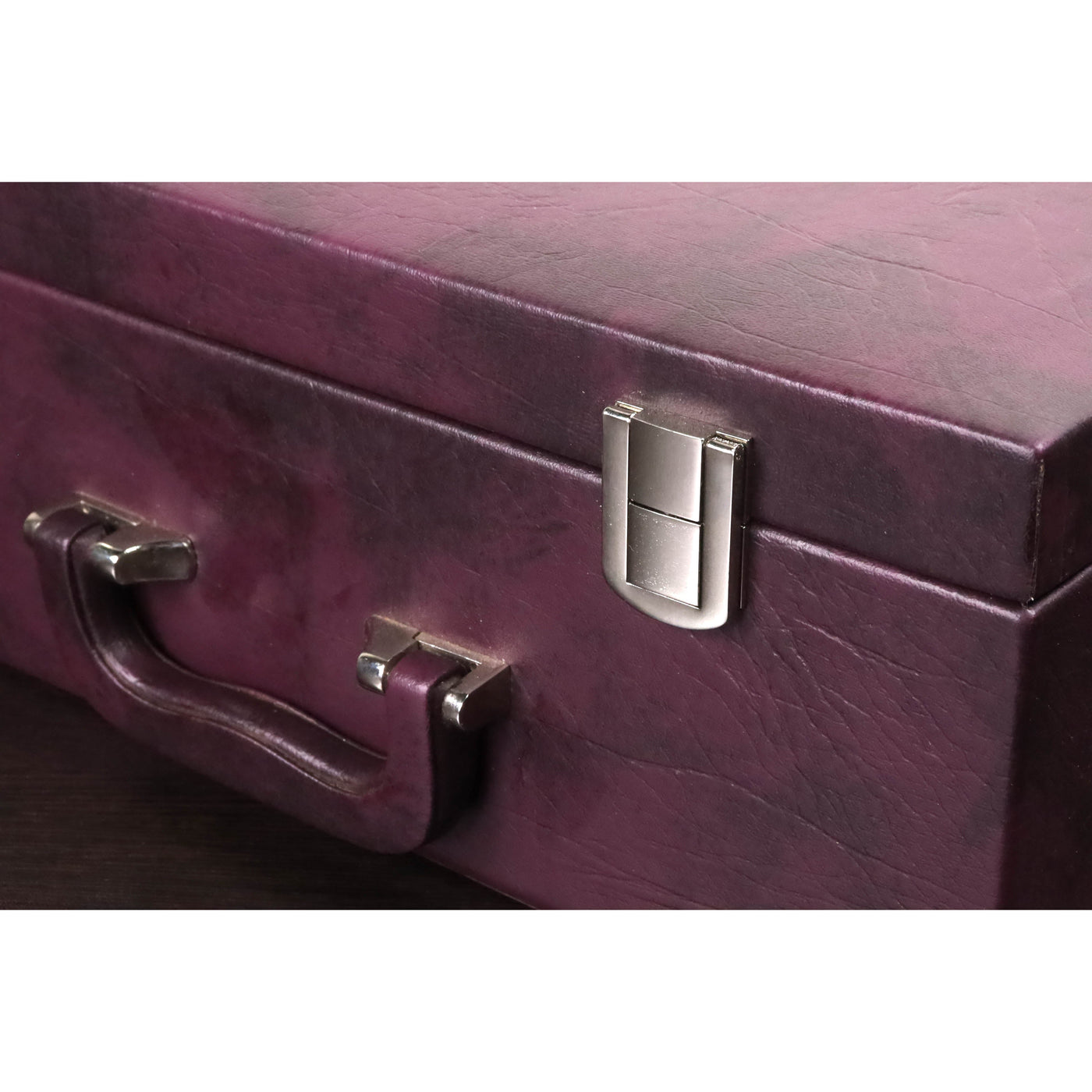 Signature Leatherette Coffer Storage Box -Burgundy- Chess Pieces of 4.2" to 5.0"