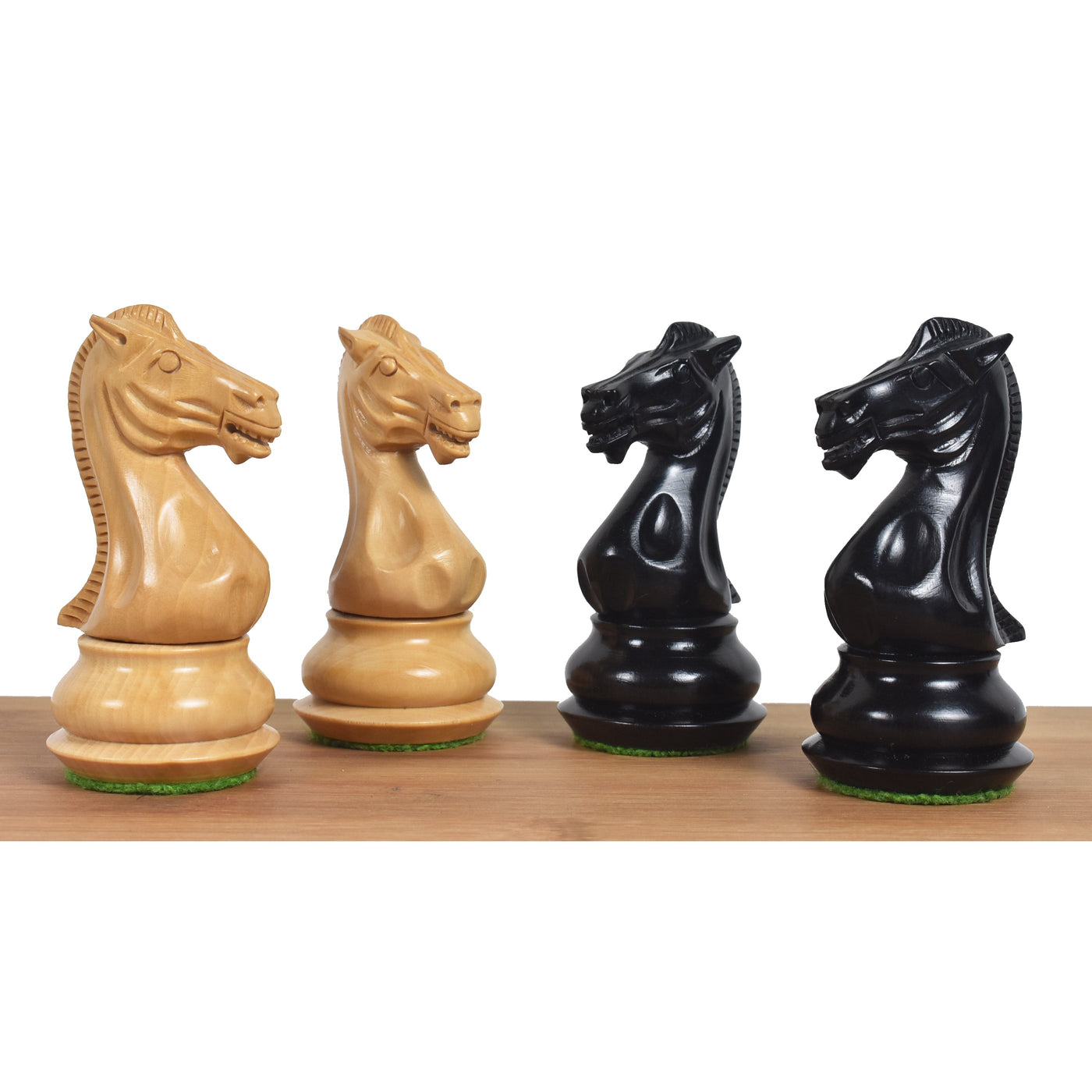 Combo of 4.1" Chamfered Base Staunton Chess Set - Pieces in Ebony Wood with Board and Box