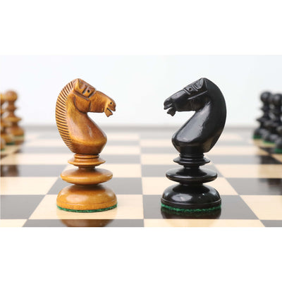 Combo of 3.3" St. John Pre-Staunton Calvert Chess set - Pieces in Ebony Wood with 19 inches Chess Board and Storage Box