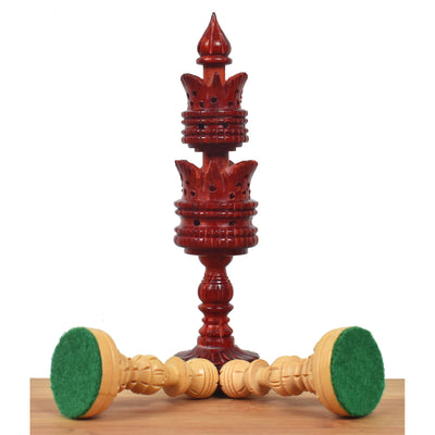 4.7" Hand Carved Lotus Series Chess Set - Chess Pieces Only in Weighted Bud Rosewood