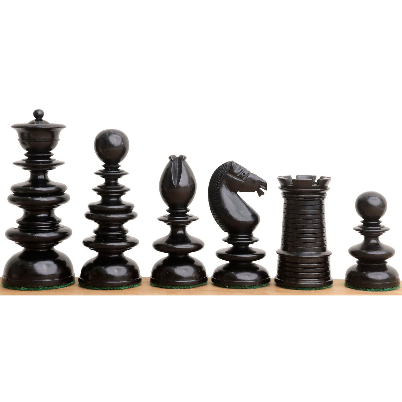 Slightly Imperfect 3.3" St. John Pre-Staunton Calvert Chess Set - Chess Pieces Only - Ebony Wood & Antique