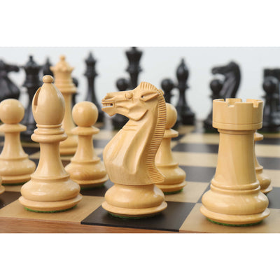 Combo of 4.1" Pro Staunton Weighted Ebonised Chess Pieces with 21"Board and Wooden Storage Box