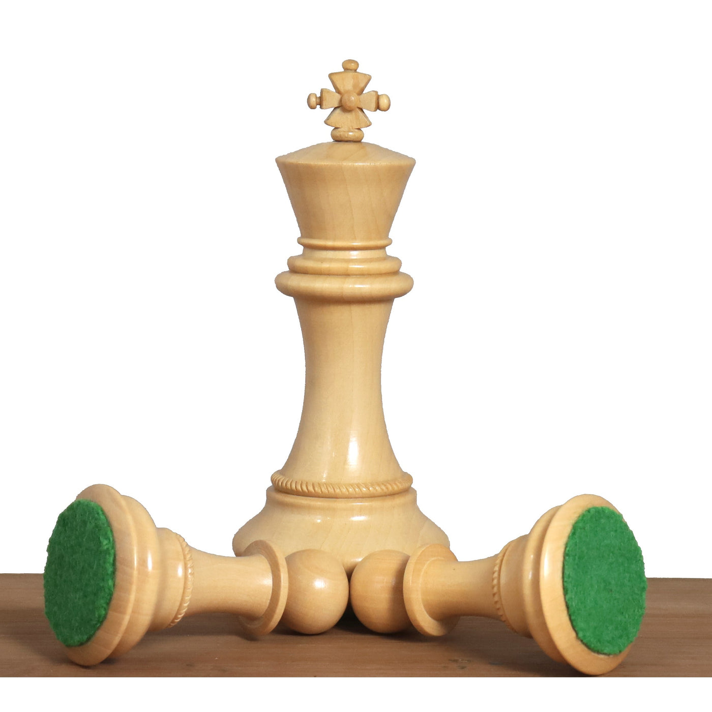 4.5" Sheffield Staunton Luxury Chess Ebony Wood Pieces with 23" Ebony & Maple Wood Chessboard - Sheesham borders and Leatherette Coffer Storage Box