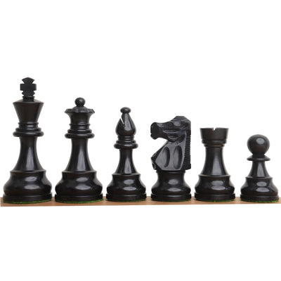 Combo of Reproduced French Lardy Staunton Chess Set - Pieces in Ebonised Boxwood with Board and Box