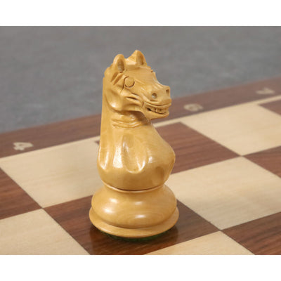 Combo of 3.75" Queens Gambit Staunton Chess Set - Pieces in Golden Rosewood with Board and Box