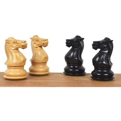 3.6" Professional Staunton Ebonised Boxwood Chess Pieces with 19" Inlaid Ebony & Maple Wood Chess board and Golden Rosewood Chess Pieces Storage Box