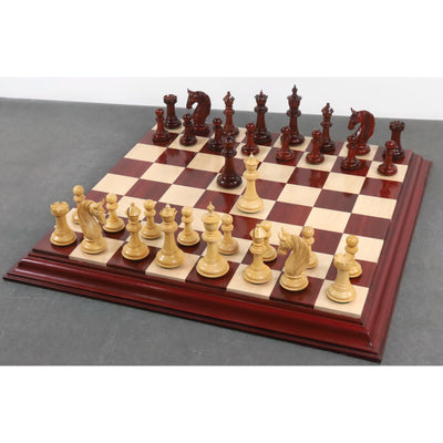 Slightly Imperfect 4.6" Bath Luxury Staunton Chess Set - Chess Pieces Only - Bud Rosewood - Triple Weight