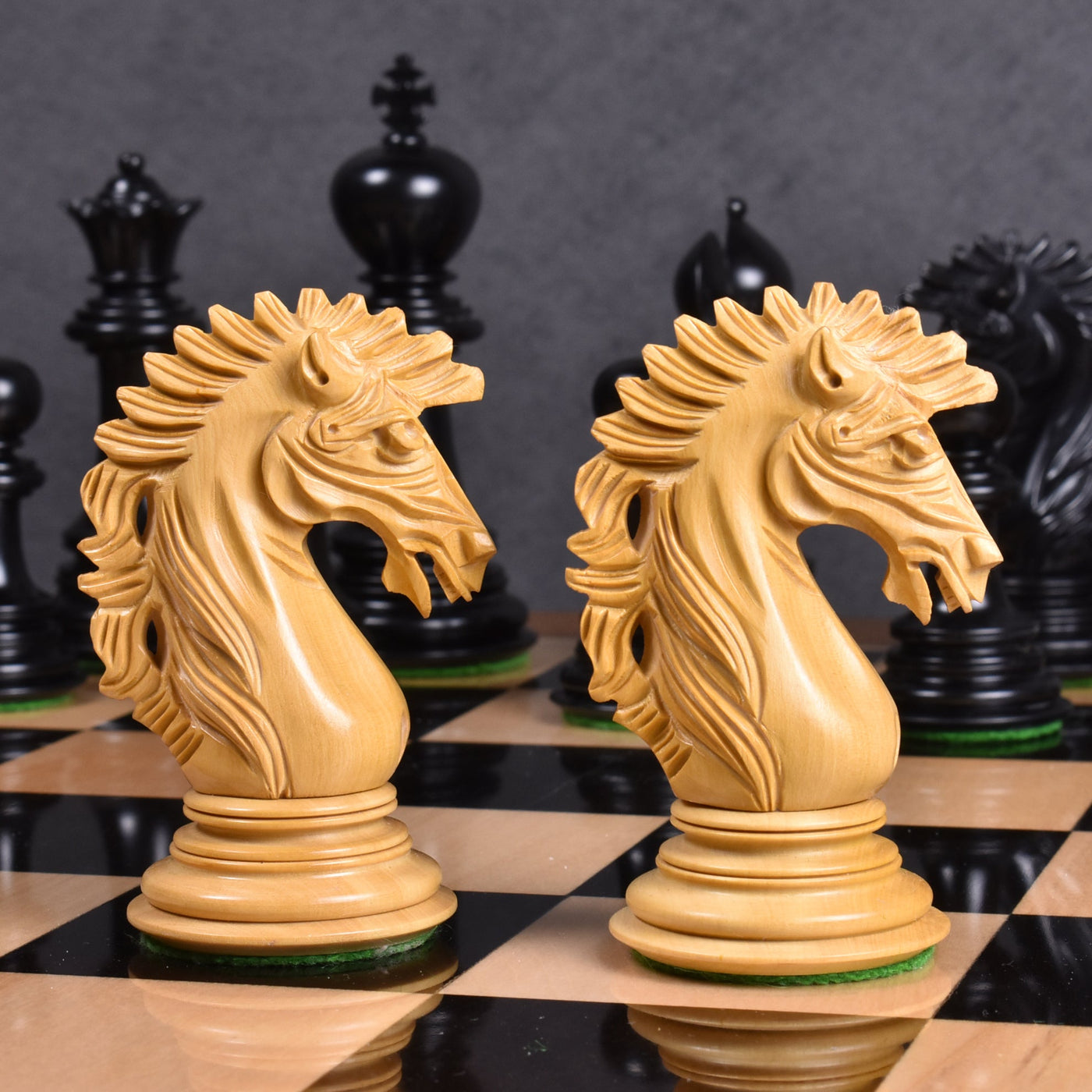 Mogul Staunton Luxury Chess Pieces in Ebony Wood