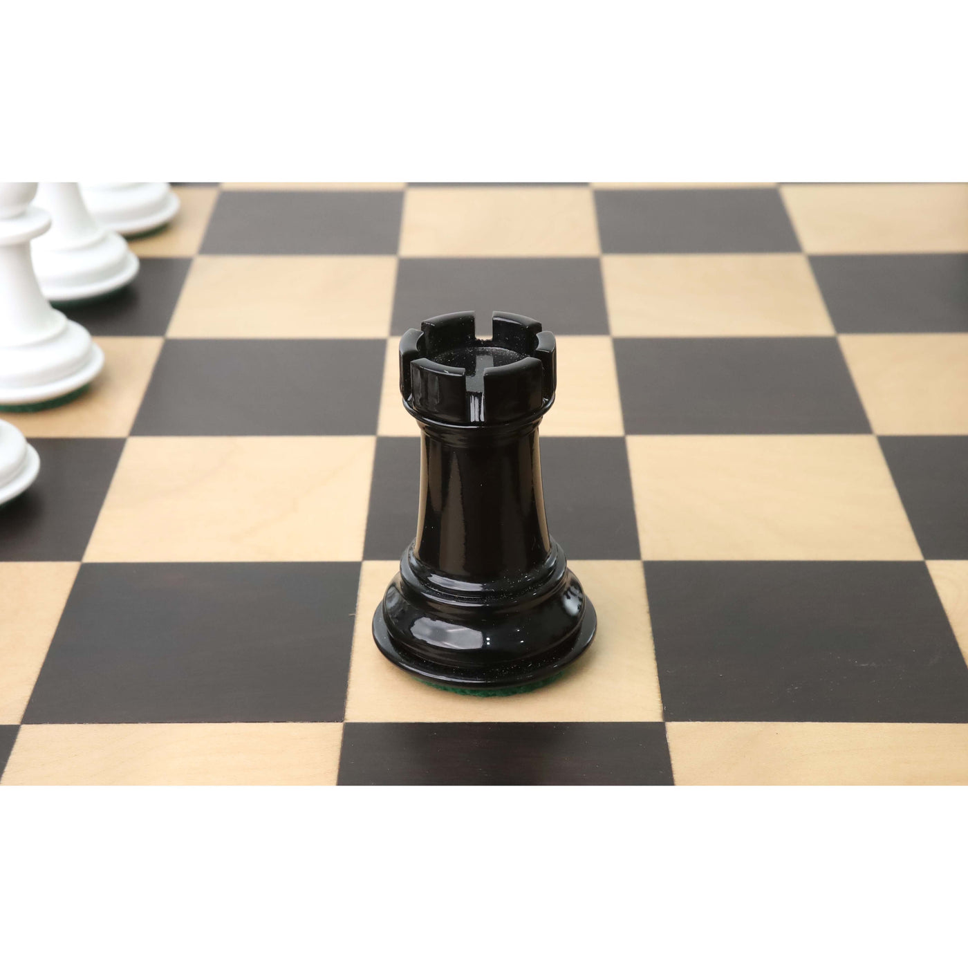 1940s' Soviet Reproduced Chess Set - Chess Pieces Only - Black and White Lacquer Boxwood