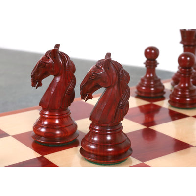 Combo of 4.6" Rare Columbian Luxury Chess Set - Pieces in Bud Rosewood with Board and Box