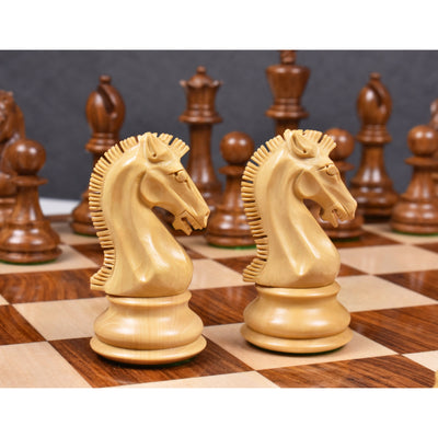 Slightly Imperfect 3.9" Craftsman Knight Staunton Chess Set - Chess Pieces Only - Triple Weighted Golden Rosewood