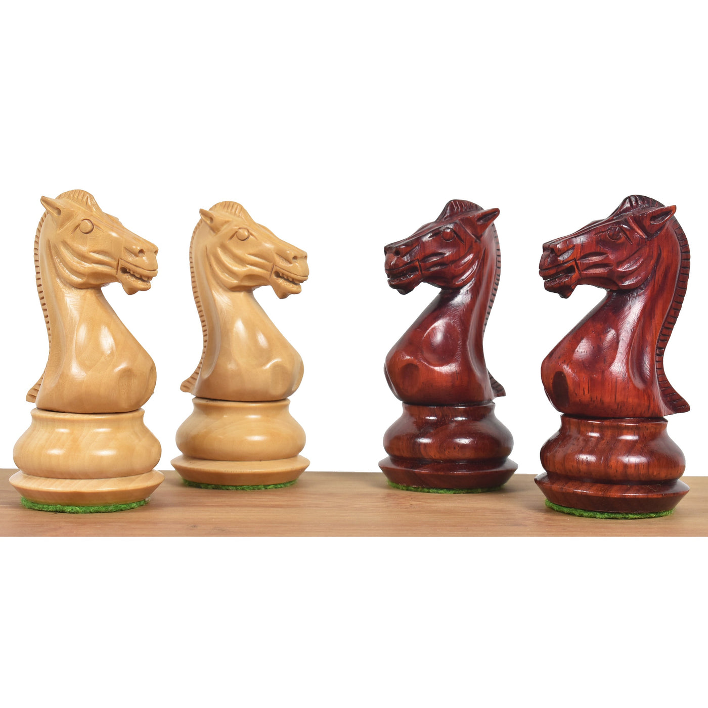 Combo of 4.1" Chamfered Base Staunton Chess Set - Pieces in Bud Rosewood with Board and Box