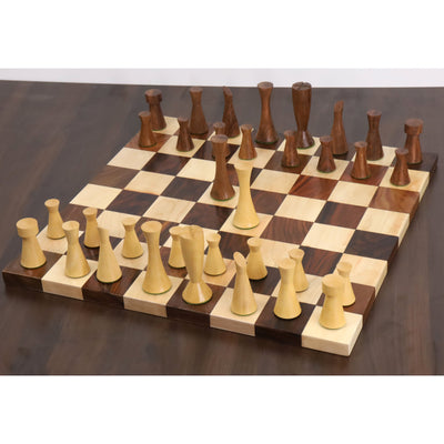 3.4" Minimalist Tower Series Chess Set - Chess Pieces Only- Weighted Golden Rosewood
