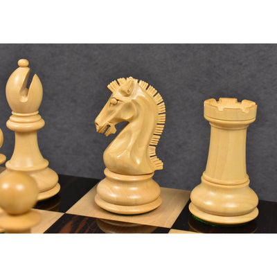 Combo of 3.9" Craftsman Series Staunton Chess Set - Pieces in Ebony Wood with Board and Box