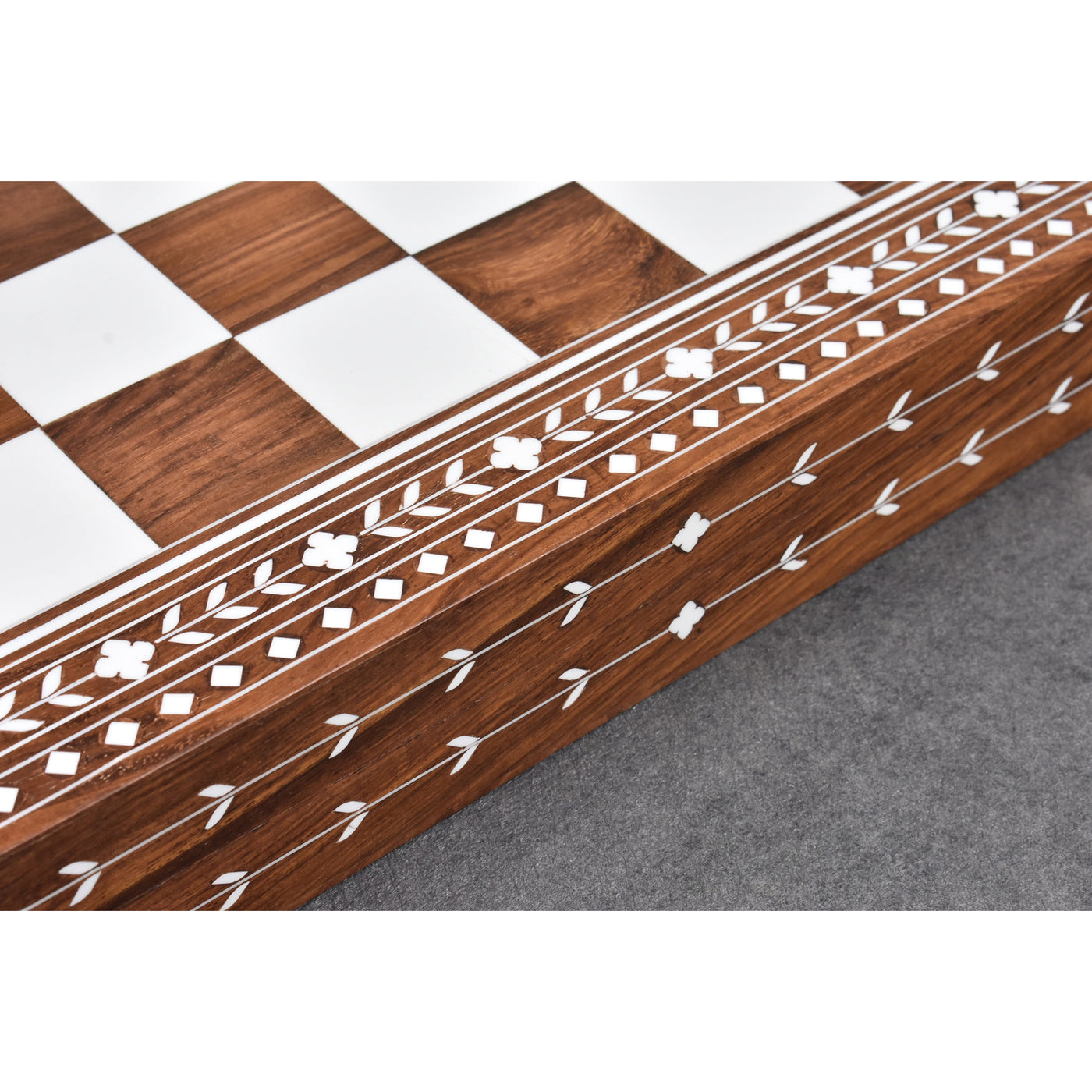 Buy Solid Sheesham & Acrylic Ivory Inlaid Wooden Folding Chess board online