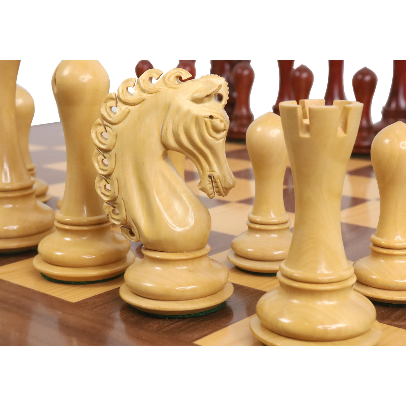 4.6" Avant Garde Luxury Staunton Chess Set - Chess Pieces Only - Bud Rosewood & Boxwood