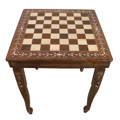 23" Regalia Luxury Chess Board Table with Reykjavik Series Staunton Chess Pieces - 3.8"