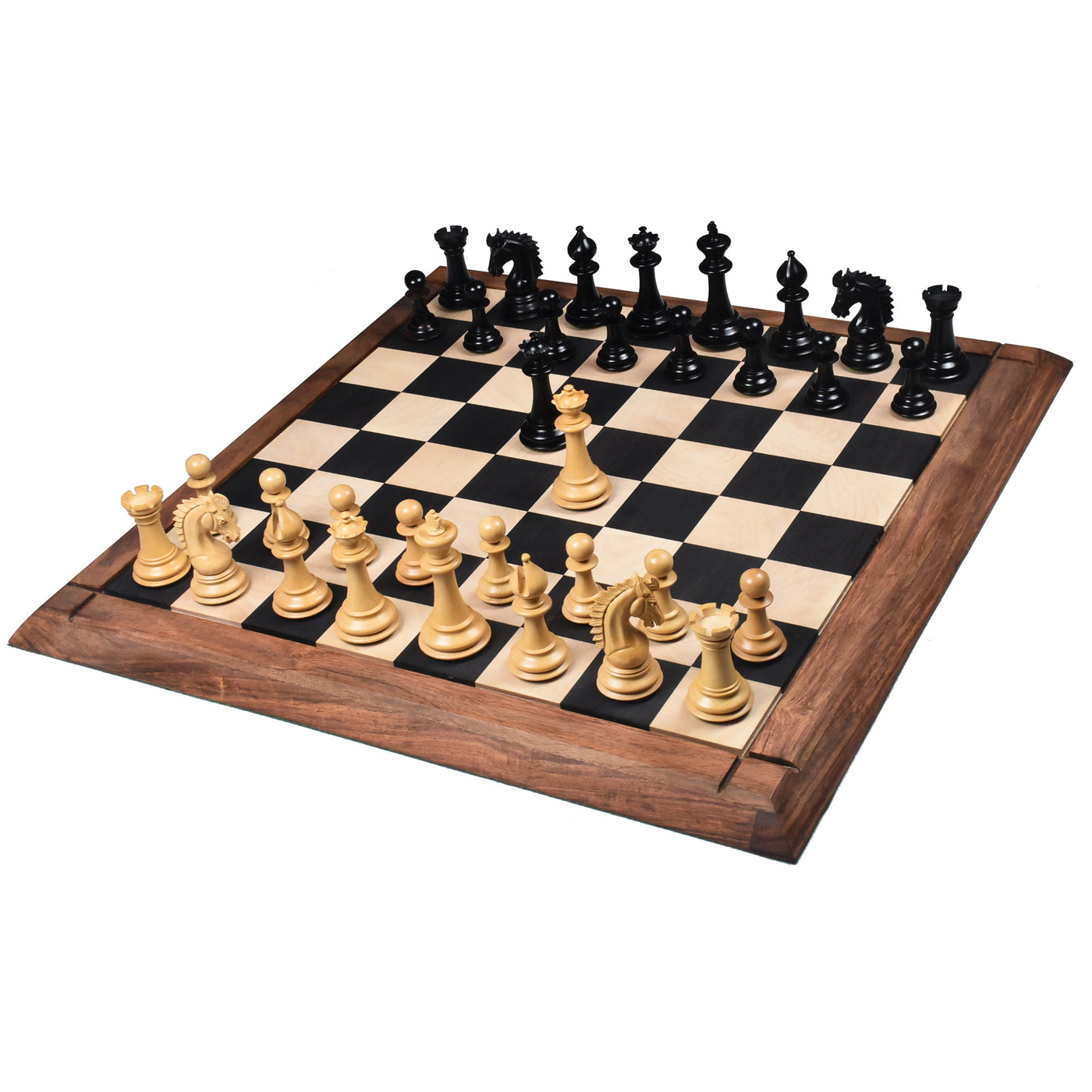 Slightly Imperfect 3.7" Emperor Series Staunton Chess Set - Chess Pieces Only- Double Weighted Ebony Wood