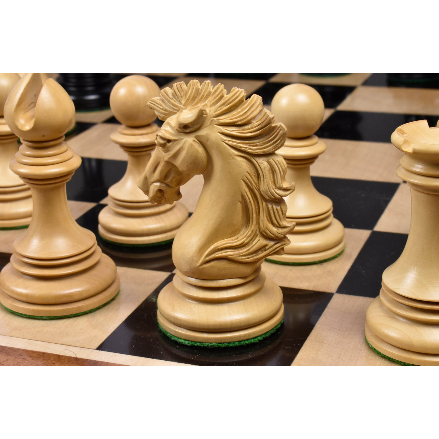 Slightly Imperfect Alexandria Luxury Staunton Chess Set - Chess Pieces Only - Triple Weighted - Ebony Wood