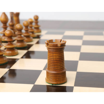 Combo of 3.3" St. John Pre-Staunton Calvert Chess set - Pieces in Ebony Wood with 19 inches Chess Board and Storage Box