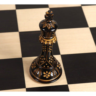 4" Professional Staunton Hand Carved Chess Set - Chess Pieces Only- Gloss finish Boxwood