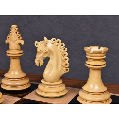 Combo of 4.5" Carvers' Art Luxury Chess Set - Pieces in Ebony Wood with Board and Box