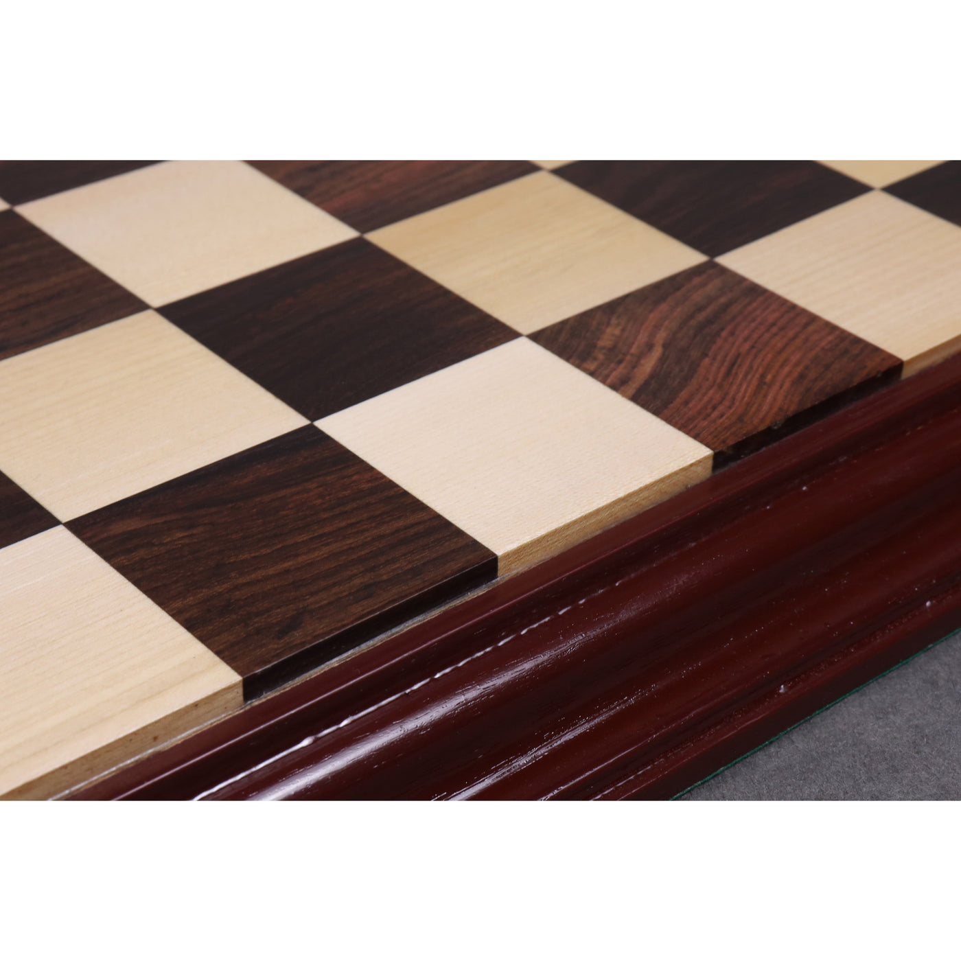 Rosewood & Maple Wood Luxury Chess board with Carved Border  -   Chess Storage Box - Travel Chess Set Magnetic