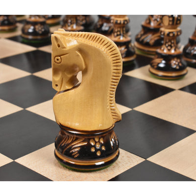 3.75" Artisan Carving Burnt Zagreb Chess Set - Chess Pieces Only - Weighted Box wood
