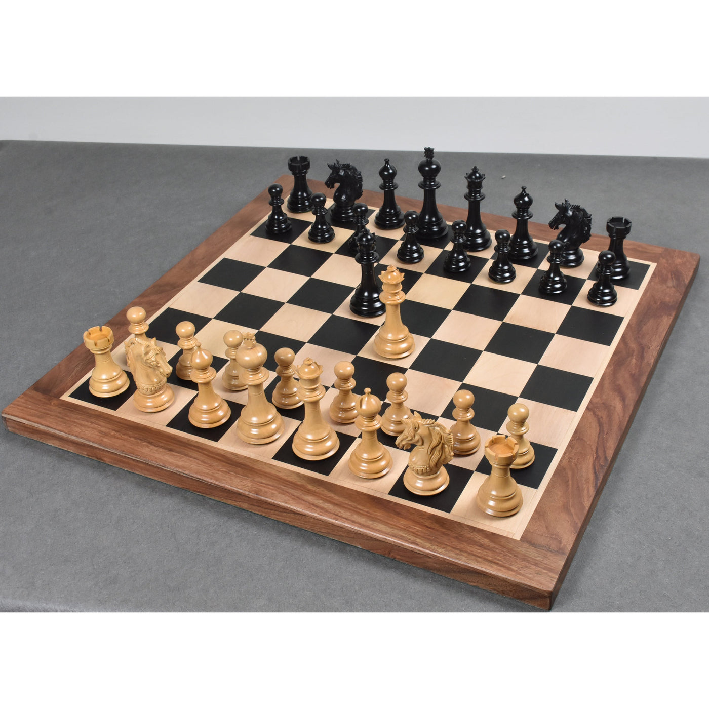 4.6" Prestige Luxury Staunton Chess Set - Chess Pieces Only -Natural Ebony Wood- Triple Weighted