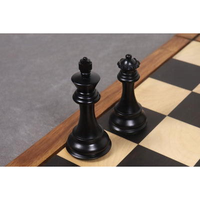 Slightly Imperfect 3.9" Alban Staunton Chess Set - Chess Pieces Only- Double Weighted Red & Black Dyed Wood