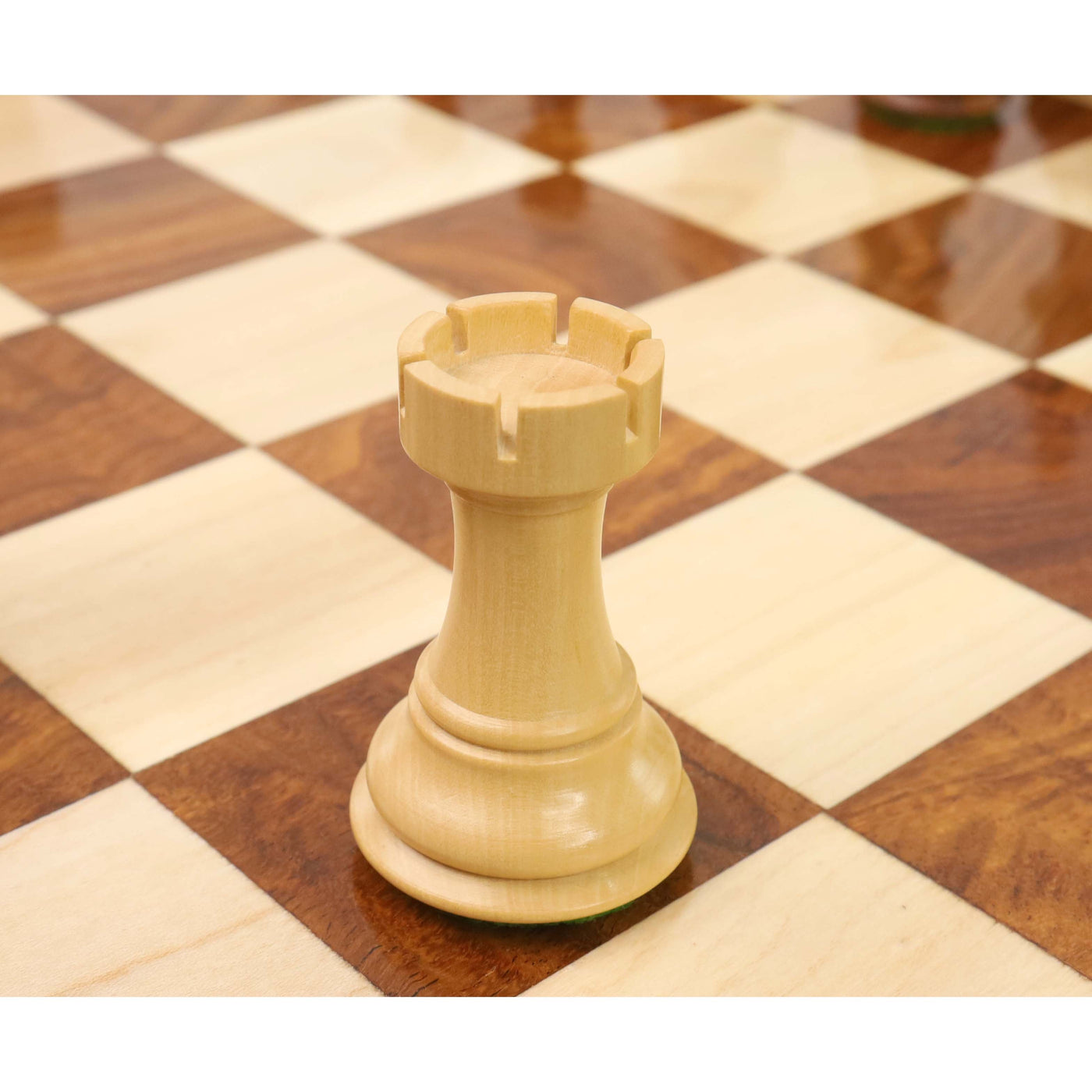 3.7" British Staunton Weighted Chess Set - Chess Pieces Only-  Golden Rosewood & Boxwood