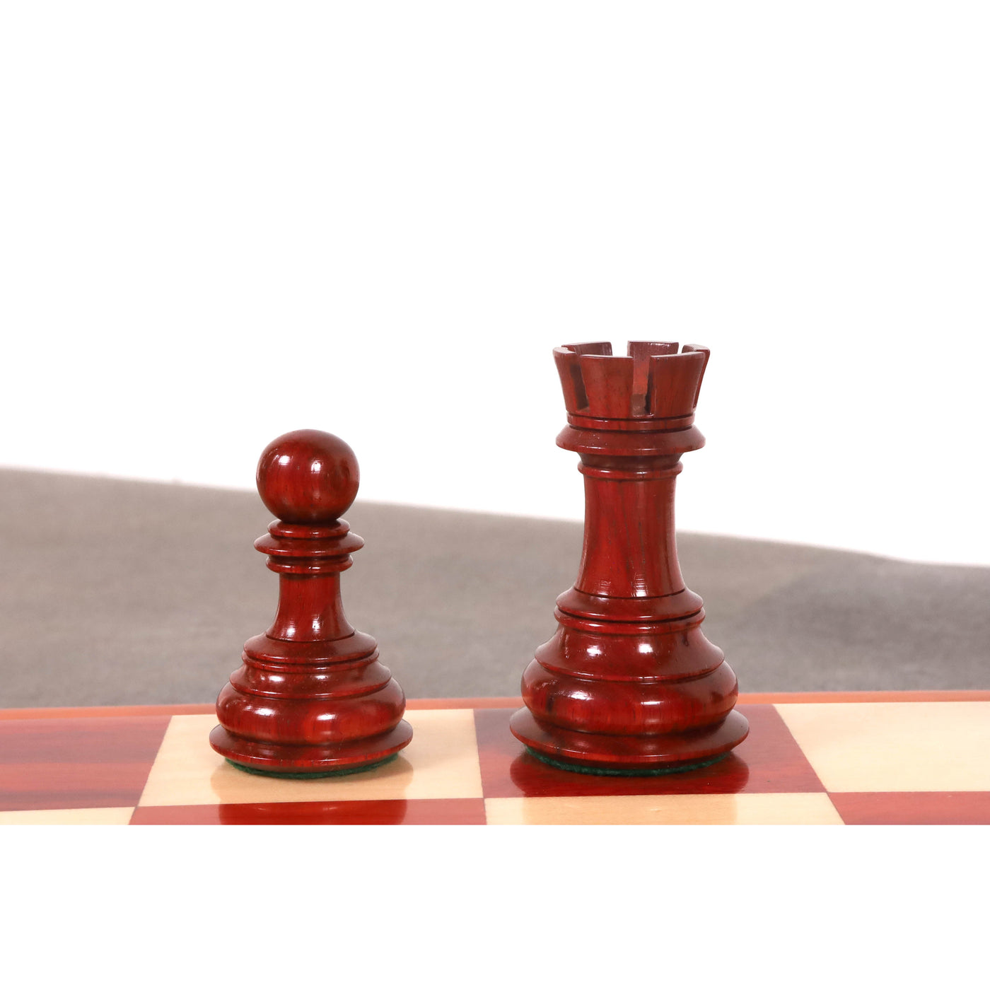 4.6" Rare Columbian Triple Weighted Bud Rosewood Luxury Chess Pieces with 23" Bud Rosewood & Maple Wood Signature Wooden Chessboard and Leatherette Coffer Storage Box